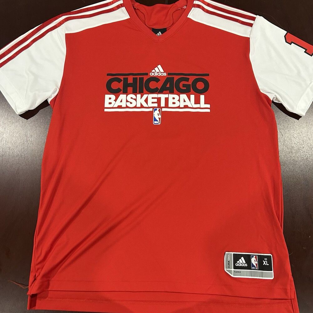 Derrick Rose Chicago Bulls Adidas Authentic NBA Warm Up Jersey Shirt Size XL